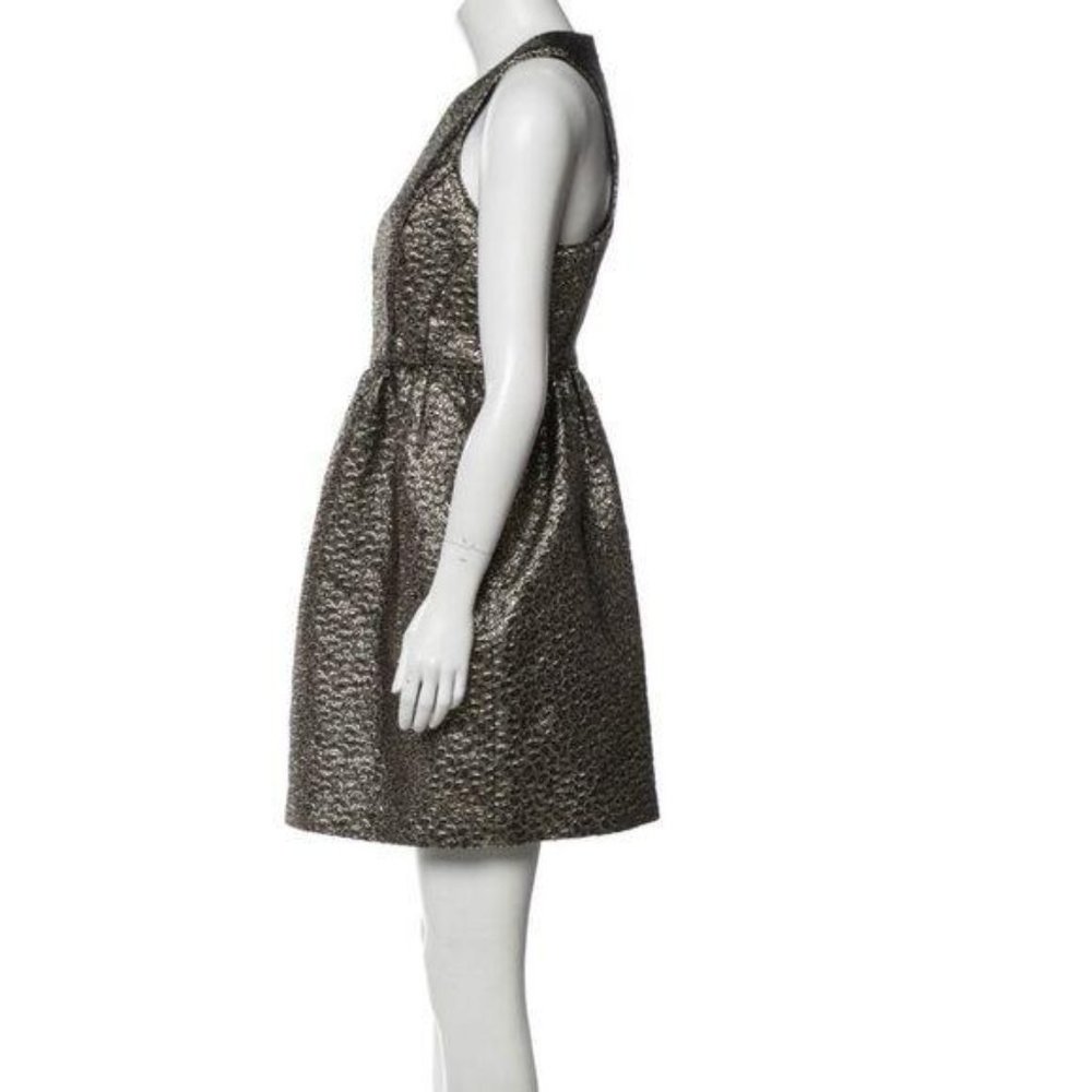 Tibi Jacquard Paisley Black & Gold Metallic Dress - Picture 4 of 16